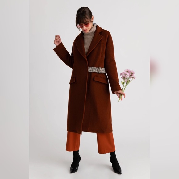 Petite Studio Jackets & Blazers - Petite Studio Carmen Wool Coat Cinnamon